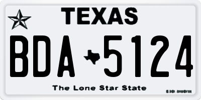 TX license plate BDA5124