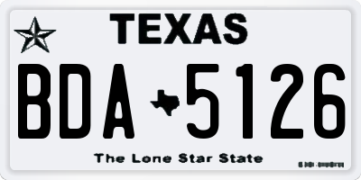 TX license plate BDA5126