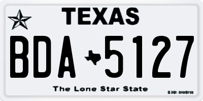 TX license plate BDA5127