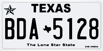 TX license plate BDA5128