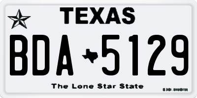 TX license plate BDA5129