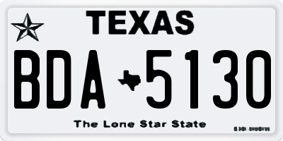 TX license plate BDA5130