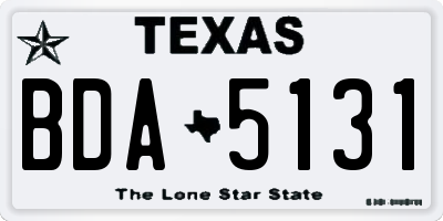 TX license plate BDA5131