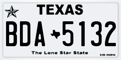 TX license plate BDA5132