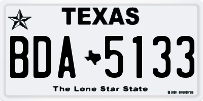 TX license plate BDA5133