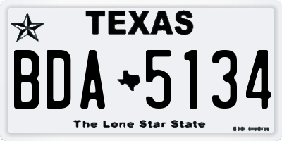 TX license plate BDA5134