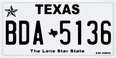TX license plate BDA5136