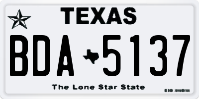 TX license plate BDA5137