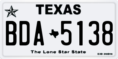 TX license plate BDA5138