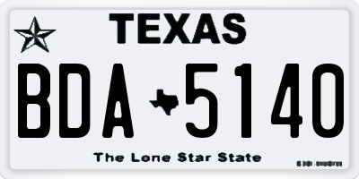 TX license plate BDA5140