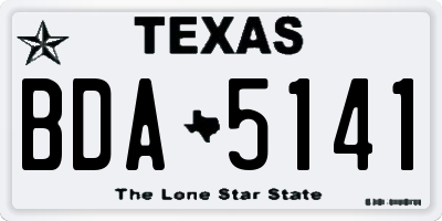 TX license plate BDA5141
