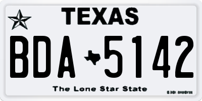 TX license plate BDA5142