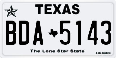 TX license plate BDA5143