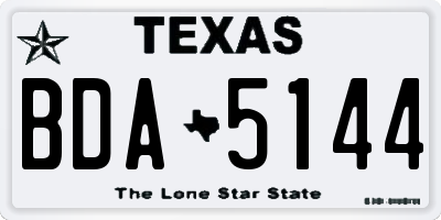 TX license plate BDA5144