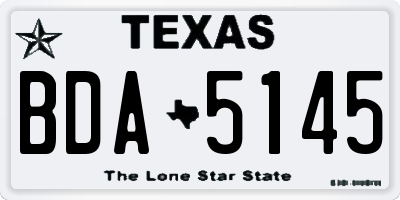 TX license plate BDA5145