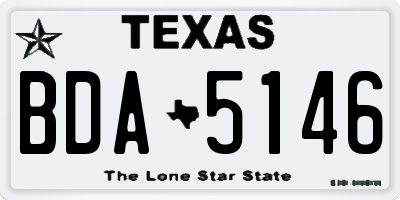 TX license plate BDA5146