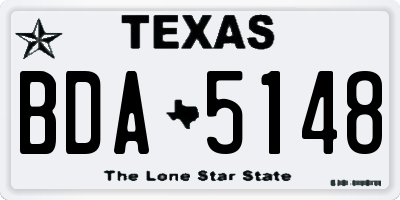 TX license plate BDA5148
