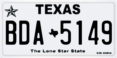 TX license plate BDA5149