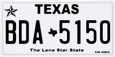 TX license plate BDA5150