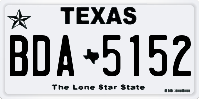TX license plate BDA5152