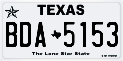 TX license plate BDA5153