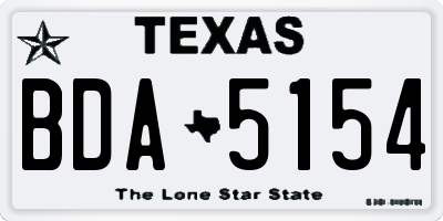 TX license plate BDA5154
