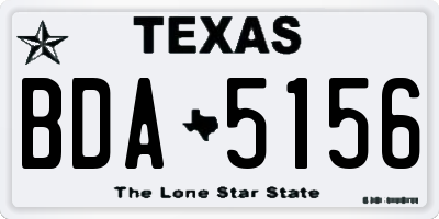 TX license plate BDA5156