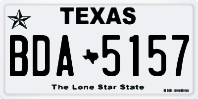 TX license plate BDA5157