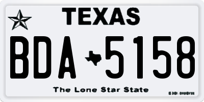 TX license plate BDA5158