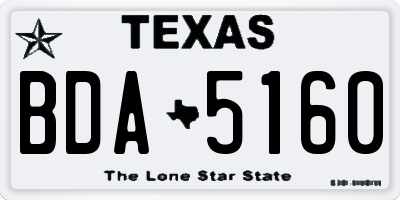 TX license plate BDA5160