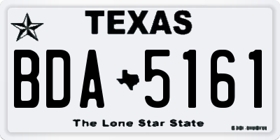 TX license plate BDA5161