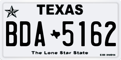 TX license plate BDA5162