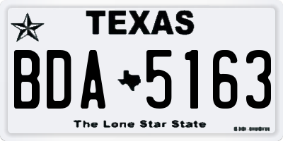 TX license plate BDA5163