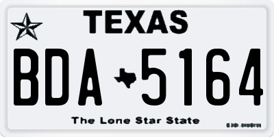 TX license plate BDA5164