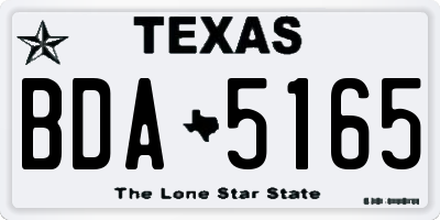 TX license plate BDA5165