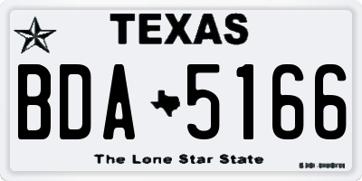 TX license plate BDA5166