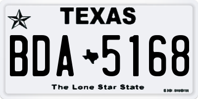 TX license plate BDA5168