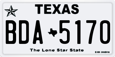 TX license plate BDA5170