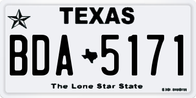 TX license plate BDA5171