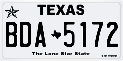 TX license plate BDA5172