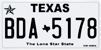 TX license plate BDA5178