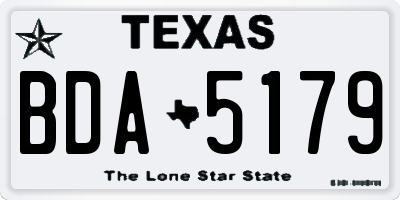TX license plate BDA5179