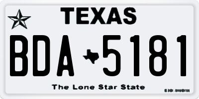 TX license plate BDA5181