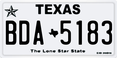 TX license plate BDA5183
