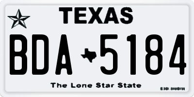 TX license plate BDA5184
