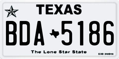 TX license plate BDA5186