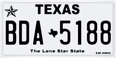 TX license plate BDA5188