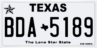 TX license plate BDA5189