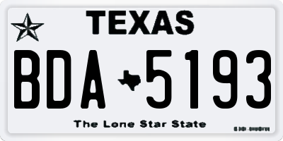 TX license plate BDA5193