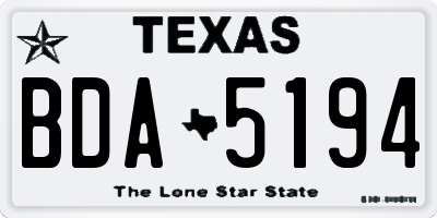 TX license plate BDA5194